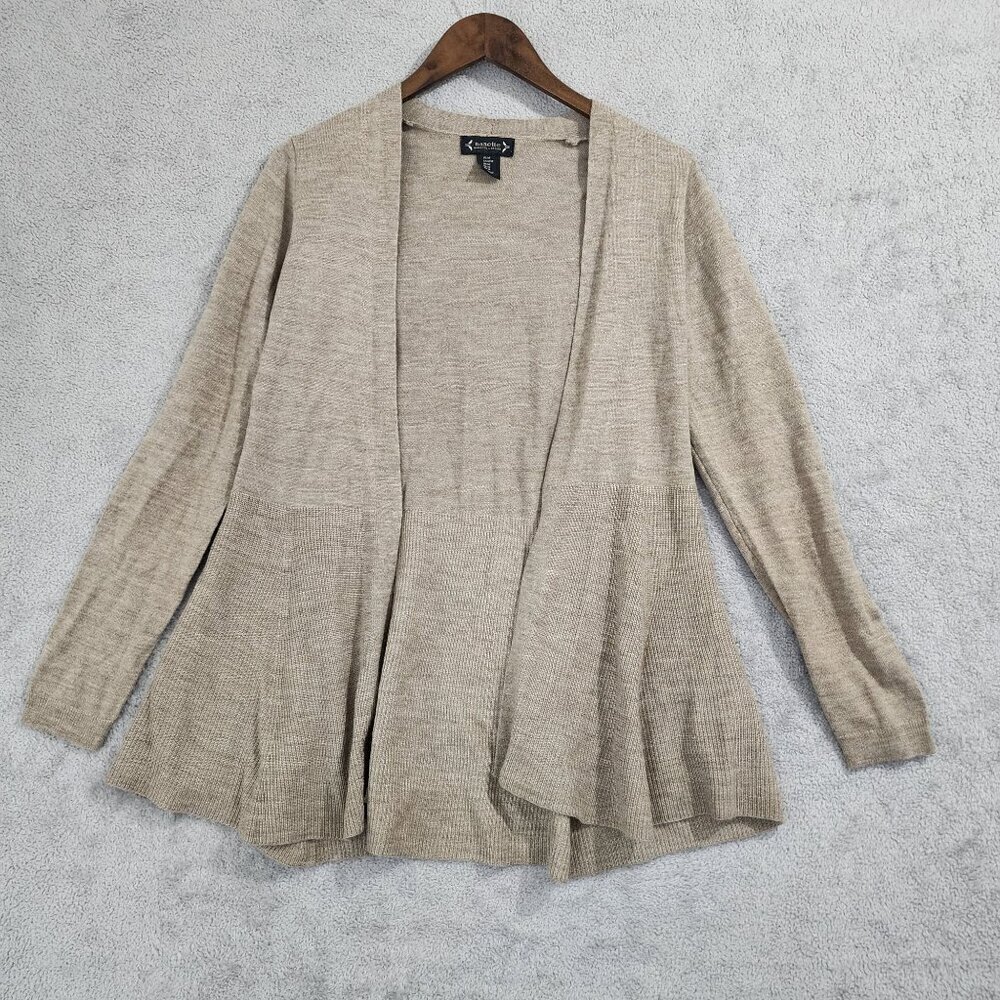 Nanette Lepore Womens M  Merino Wool Blend Open Front Cardigan Sweater